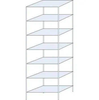 Dílenský regál Kovový regál Ogmios, základní, 300 x 100 x 60 cm, 2 300 kg, 7 polic, 150 kg/police, pozink