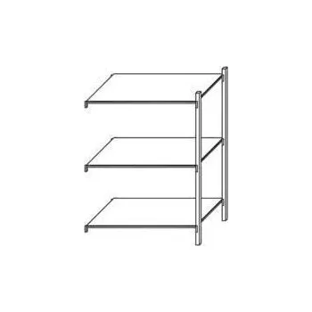 Dílenský regál Kovový regál Andras, přístavbový, 200 x 250 x 40 cm, 1 200 kg, 3 police, pozink