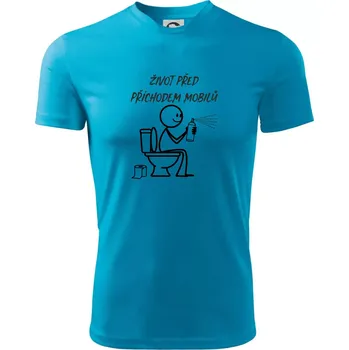 Pánské tričko Život před příchodem mobilů - Pánské triko Fantasy sportovní (dresovina) - XL ( Světlý tyrkys )