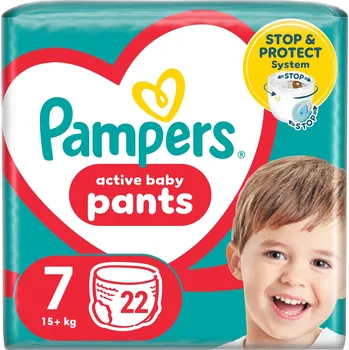 Plenkové kalhoty Kalhotkové pleny na jedno použití Pampers Pants Stop Velikost 7 15+ kg 22 ks