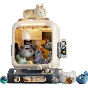 Hračka pro nejmenší Růžový dětský automat na hračky se světlem a zvukem 10 plyšových figurek 10 kapslí s překvapením 12 herních mincí napájení na baterie