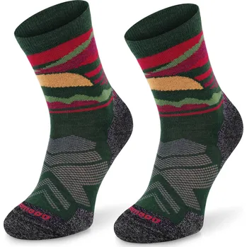 Dámské ponožky Termoaktivní vlněné zelené ponožky pro trekking 70% merino vlna velikost 35-38