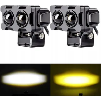 2X Motocyklové halogeny RING LED světla reflektory 2 REŽIMY