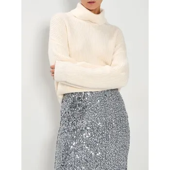 Dámský svetr Sinsay - Proužkovaný rolák - krémová - 233GT-01X - 233GT-01X-XS