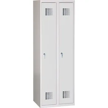 Nábytek Svařovaná šatní skříň Danny, 2 oddíly, tříbodový zámek, šedá/šedá