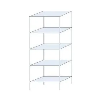 Dílenský regál Kovový regál Ogmios, základní, 200 x 75 x 40 cm, 1 300 kg, 5 polic, 250 kg/police, pozink