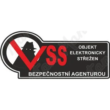 Kancelář Objekt elektronicky střežen, samolepka 200 x 90 x 0,1 mm, inverzní