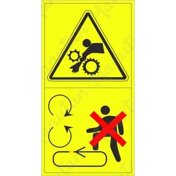 Kancelář Výstraha možnost vtažení paží do stroje, samolepka 45 x 85 x 0,1 mm