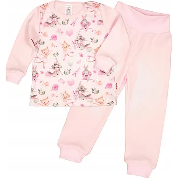 PYŽAMO kolekce z ORGANICKÉ BAVLNY GOTS BALETKY Růžová vel. 98 KLEKLE