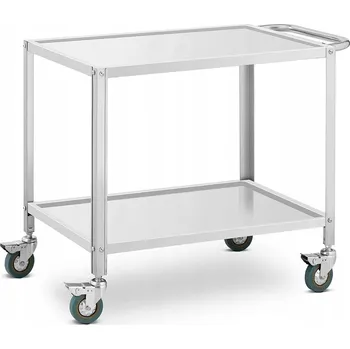 Servírovací stolek Servírovací vozík Royal Catering nerezová ocel, 2 police, 80x57 cm, nosnost 100 kg