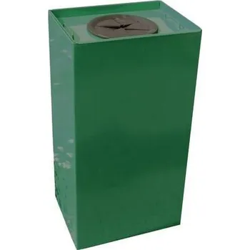 Odpadkový koš Kovový odpadkový koš Unobox na tříděný odpad, objem 100 l, zelený