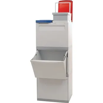 Odpadkový koš Plastový odpadkový koš EKOMODUL na tříděný odpad, objem 2 x 30 l + 2 x 15 l