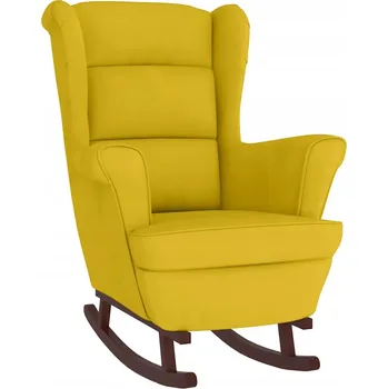 Křeslo Houpací křeslo sametové žluté 74x90x102 cm