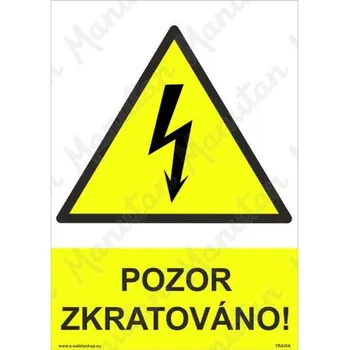 Kancelář Pozor zkratováno, samolepka 297 x 420 x 0,1 mm A3