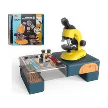 Set školních potřeb Mikroskop z akcesoriami w walizce 2w1