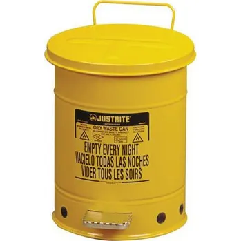 Odpadkový koš Kovový odpadkový koš pro hořlavé a nebezpečné látky, objem 23 l, žlutý