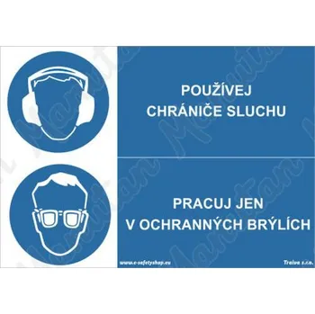 Kancelář Používej chrániče sluchu, plast 297 x 210 x 0,5 mm A4