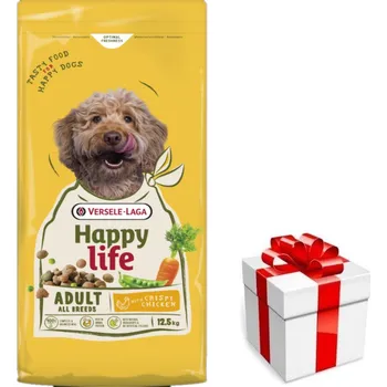 Krmivo pro psa VERSELE-LAGA Happy Life Adult with Chicken 12,5 kg – krmivo pro dospělé psy s kuřecím masem + překvapení pro psa ZDARMA