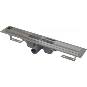 Odvodňovací žlab Sprchový žlab 850 mm, CONCEPT 100 do prostoru i ke stěně, boční odtok DN 50, bez roštu, PP/nerez ocel