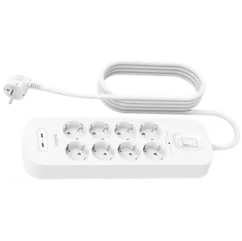 Prodlužovací kabel Belkin Surge strip 8 zásuvek, 2x USB-C SRB004vf2M
