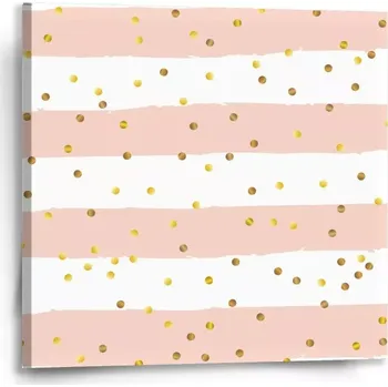 Obraz Sablio Obraz Pruhy a zlaté tečky - 50x50 cm