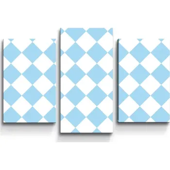 Obraz Sablio Obraz - 3-dílný Bílomodré kosočtverce - 75x50 cm