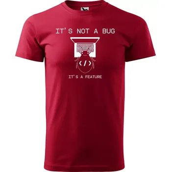 Pánské oblečení Sablio Tričko s potiskem It's a feature - červené XL