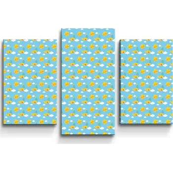 Obraz Sablio Obraz - 3-dílný Hvězdy a měsíce - 75x50 cm