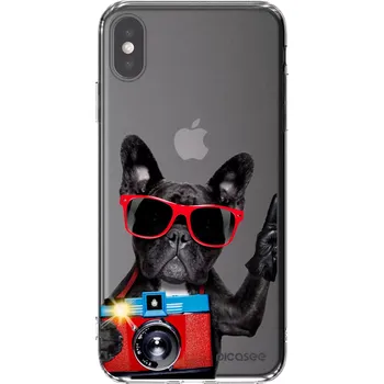 Pouzdro na mobilní telefon Picasee silikonový průhledný obal pro Apple iPhone XS Max - Francouzský Buldoček