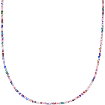 Náhrdelník Amalfi | Barevný růžový náhrdelník ze skleněných korálků - Lucleon