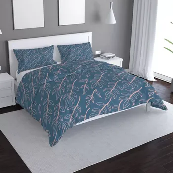 Povlečení Sablio Povlečení Růžové malované lístky - 140x220 / 90x70