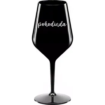 Sklenice POHODINDA - černá nerozbitná sklenice na víno 470 ml