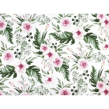 Bavlněná látka / plátno růže, střední, 1 (1135N) bílá