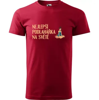 Pánské tričko Sablio Tričko s potiskem Nejlepší podlahářka na světě - červené S