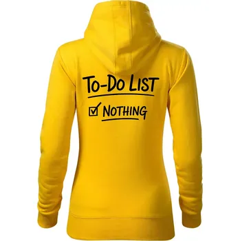 Dámská mikina To-Do List - Nothing - Mikina dámská Cape s kapucí - S ( Žlutá )