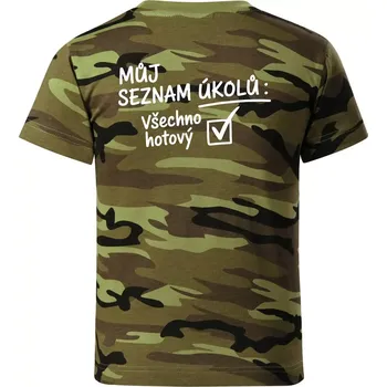 Můj seznam úkolů - Dětské maskáčové triko - 134 cm/8 let ( Zelený maskáč )