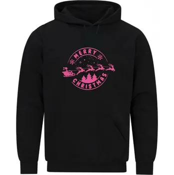 Pánská mikina Pánská mikina Santova Žena na Saních (Velikost: 5XL, Barva: Černá)