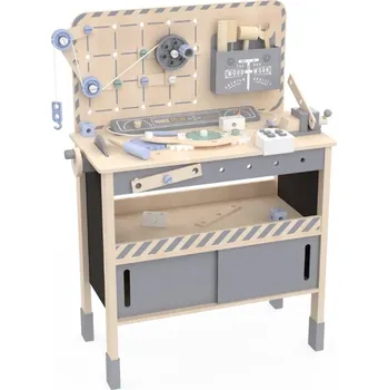 Dřevěná hračka eliNeli Dřevěný dětský ponk XXL s příslušenstvím