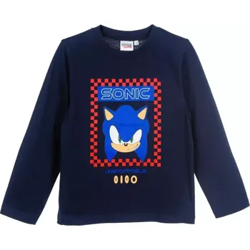 Chlapecké tričko SONIC dětské tričko dlouhý rukáv tmavě modré 110