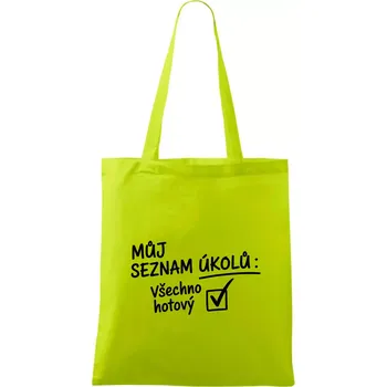 Můj seznam úkolů - Taška bavlněná - 42 x 38 cm ( Limetková )