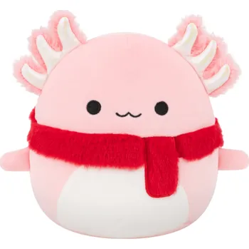 plyšák SQUISHMALLOWS Růžový axolotl s šálou – Archie, 30 cm