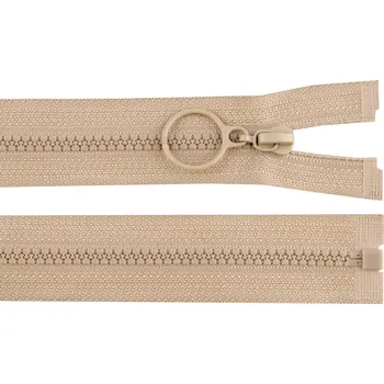 Zip Kostěný zip No 3 délka 40 cm s kroužkem, malé, 308 hnědá přírodní