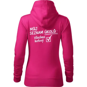 Dámská mikina Můj seznam úkolů - Mikina dámská Cape s kapucí - L ( Purpurová )