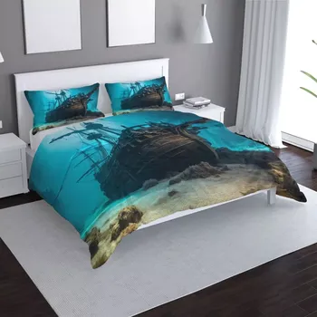 Povlečení Sablio Povlečení Vrak dřevěné lodi na dně moře - 140x200 / 90x70