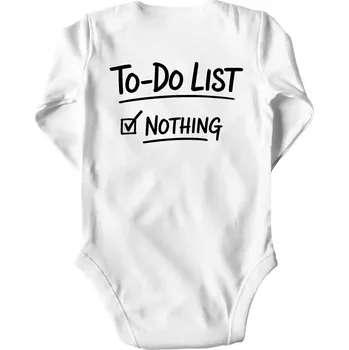 To-Do List - Nothing - Body kojenecké s dlouhým rukávem - Dlouhý r. 3-6 měs ( Bílá )