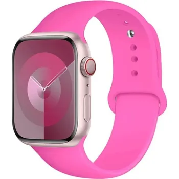Silikonový řemínek pro Apple Watch Series 9 8 7 6 5 4 3 SE Ultra 2 38–40–41 mm S-M Vodotěsný pružný pásek pohodlné každodenní nošení žhavě růžová