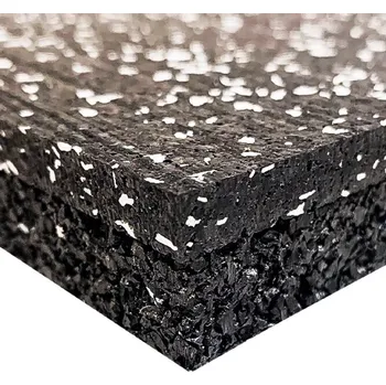 Venkovní dlažba Flomat Černo-bílá gumová modulová puzzle dlažba (roh) FLOMA Sandwich - 100 x 100 x 2,8 cm