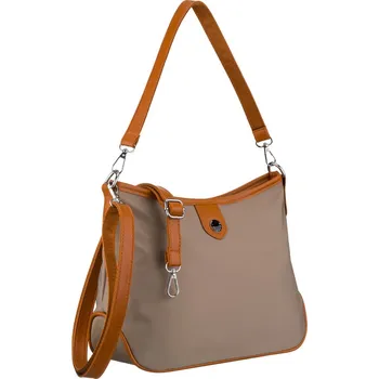 Kabelka Peterson Dámská městská kabelka jednokomorová a se zapínáním na zip Barva: béžová || hnědý