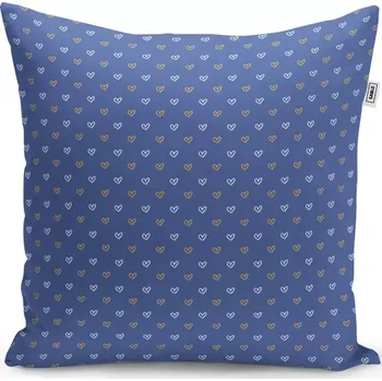 Polštář Sablio Polštář Srdíčka na modré - 50x50 cm