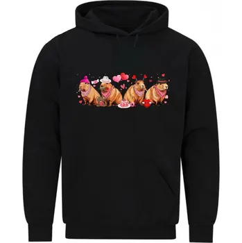 Pánská mikina Pánská mikina Zamilované Kapybary (Velikost: 5XL, Barva: Černá)